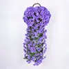 Colgante de Pared Violeta de Simulación al por Mayor Colgante de Pared Flor de Ratán Floral Artificial Decoración del Hogar Enredadera Accesorios de Fotografía Falso