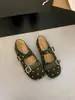 Primeiro Encontro Temporada 2026 Outono Estilo Coreano Retro Bolinhas Sapato Mary Jane Feminino Lã Fivela Única Solado Macio Fundo Plano Ballet Lã