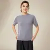 Novedad Otoño e Invierno 100% Cachemira Pura de Manga Corta Tejido de Punto Moda Top Interior Simple de Cuello Redondo Color Sólido Camiseta Base para Mujer