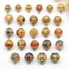 8-10mm Color Esmalte Oro Antiguo Horneado Azul Goteo de Aceite a través de Agujero Cuentas Redondas Cuentas Barril Cuentas Separadas Pulsera Colgante Accesorios con Cuentas