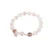 Pulseira de Cristal Feminina Olho de Gato Branco Pedra da Lua Cinza Temperamento Oca Bola Exquisita Doce Presente para Melhor Amiga Moda Versátil