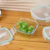 Lancheira, Vidro Resistente ao Calor, Lancheira Segura para Micro-ondas, Tigela para Frutas, Tigela de Conservação de Vidro Borossilicato de Alta Qualidade, Tigela Selada para Salada de Sobremesa