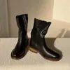 Zapatos Botines Botas Martin Mujer Nuevo Otoño Invierno Mezclilla Punta Redonda Nicho Occidental Diseño Pulido Retro 2026 Moda Ropa de Trabajo