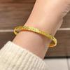 Pulseira de prata pura S999 ouro amarelo gelo quebrado feminina indústria pesada maciça lisa anel pulseira Super Flash CNC carro pulseira de flor