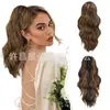 Peluca de coleta alta con ondas grandes estilo clip-on europea y americana para mujer, seda de alta temperatura, moderna, para citas, superventas, coleta rizada elástica