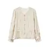 Camisa Patchwork con Volantes Vintage para Mujer, Nuevo Estilo 2026, Lujo Ligero de Alta Gama, Rejuvenecedor, Top Elegante