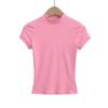 XMY2515-25 Primavera Novo Estilo Europeu e Americano Desejo Puro Justo Manga Curta Camiseta Base Feminina Yoga Spice Top Camiseta