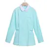Cárdigan estampado cuello inferior ropa de enfermera Hospital doctor traje de manga larga con abertura ropa de trabajo de invierno ropa de belleza