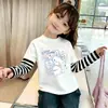 Nuevo conjunto de dos piezas de algodón puro, camiseta básica para primavera y otoño, ropa de otoño para bebé, camiseta elegante de manga larga para niñas