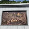 Forja de Pared de Paisaje con Relieve Cultural Grande Cobre Rojo Paisaje con Relieve Fabricante Personalizado