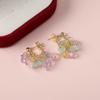 Conoce los pendientes de plata con forma de caramelo de colores del arcoíris, con piedras de cristal, pendientes frescos y dulces para mujer, pendientes de estilo coreano con nicho.