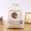 Venta Directa de Fábrica Bolsa de Lona de Algodón Bolsa de Cordón Bolsa de Almacenamiento de Cordón de Algodón y Lino Estampado Bolsa de Regalo Publicitario Bolsillo con Solapa de Cordón Pantalones