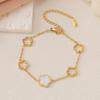 Pulsera de moda de acero inoxidable con mariposa, forma de corazón, números romanos para mujer, estilo ins, alta gama, comodín, pulsera de oro de 18k