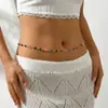 Cadena de cintura de strass de colores bohemia de playa transfronteriza europea y americana para mujer, cadena corporal de perla de estrella de mar para bikini al por mayor