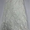 Tela base de franela tela de bordado de lentejuelas bordado de lentejuelas redondas tela de lentejuelas de ancho completo superficie de la tela de la ropa para vestido de noche