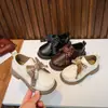 Zapatos de Cuero de Primavera para Niñas, Mocasines Británicos con Lazo para Niños, Zapatos de Princesa Mary Jane de Suela Gruesa para Niños Mayores