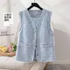 Elegante Colete Estilo Chanel 2026 Nova Moda Primavera e Outono Feminino Gola V Sem Mangas de Botão Único para Mulheres