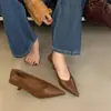 Zapatos de Tejido para Mujer de Estilo Nuevo 2025, Adelgazantes, Suela Suave, Cómodos, Punta Fina, Tacón Delgado, Tacón Medio, Boca Baja, Adecuados para Ir al Trabajo y la Oficina