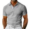 Camisa Polo de Manga Corta para Hombre Amazon Camiseta de Verano Talla Grande Europea y Americana Cuello Campana Botones Ajuste Delgado Tejido Gofrado Camiseta para Hombre