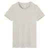 Ropa de trabajo de verano con cuello redondo, camiseta de algodón pesado con logo bordado y estampado, camisa publicitaria, hombros caídos, 220g, manga corta, venta al por mayor