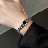 Pulsera de cuerda trenzada colorida de acero de titanio que no se decolora para hombre, pulsera de circón de lujo ligero de nicho de alta gama para mujer, joyería ajustable