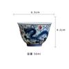 Xícara de Chá de Porcelana Azul e Branca Estilo Antigo para Uso Doméstico, Xícara Mestra de Cerâmica, Conjunto Único de Chá Kung Fu, Estilo Retrô