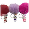 Colgante de Bola de Piel Sintética, Bola de Felpa para Mochilas, Llavero Muñeco, Juguete Hecho a Mano en Forma de Corazón, Lazo