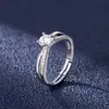 Anillo Clásico de Cuatro Garras Wish Hot Transfronterizo para Mujer Moda Europea y Americana Elegante Anillo con Circonita Incrustada Joyería