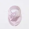 Mascarilla facial de seda con protección solar y cuello extendido, cubierta facial de doble capa 100% seda de morera transpirable para protección al aire libre