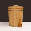 Recipiente de Armazenamento de Arroz em Madeira Maciça para Uso Doméstico, Baldes de Arroz de 10kg, Baldes de Farinha de 15kg, Recipiente de Arroz para Cozinha 5kg