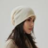 Gorro 100% Lana para Mujer, Gorro de Invierno Estilo de Alta Gama, Gorro Holgado para Hombre, Gorro de Punto Cálido Versátil, Gorro de Lana para Mujer
