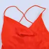 Para Comercio Exterior Transfronterizo Europeo y Americano Ropa de Mujer Aliexpress Más Vendido Verano Sexy Seda de Hielo Imitación de Seda Vestido Rojo de Lunares