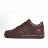 Tênis Original Af1 Air Force One Cor Trigo Guerreiro Preto Branco Puro Unissex Sapatos Esportivos Clássicos Sapatos Brancos Venda por Atacado