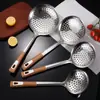 Espumadera Grande Espesada de Acero Inoxidable para Uso Doméstico, Adecuada para Sacar Albóndigas, Colador de Cocina, Cuchara Drenadora Comercial para Hot Pot