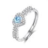Anillo abierto Caibao Natural SPAR para mujer, plata de ley S925, diseño de nicho, anillo de amor, joyería de temperamento ajustable