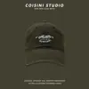 Boné de Baseball Vintage Americano cor vinho tinto Feminino Chapéu Bordado com Letra Top Profundo Sombra para Estudante Mostra Rosto Pequeno Moda Masculina