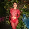Bodystocking Transparente Ajustado de Moda para Mujer Alta Elasticidad que Realza los Glúteos Malla Bodystocking Conjunto para Juegos