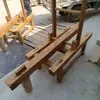 Mortero de Piedra y Marco de Madera para Machacar Pasteles de Arroz Pegajoso, Herramienta Manual para Machacar Pasteles de Arroz Pegajoso, Mortero de Piedra y Máquina para Machacar Arroz