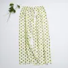 Pantalones de pijama de algodón y seda de verano nuevos 26 años 45 unidades, Pantalones anchos de nueve puntos para mujer, Pantalones finos de talla grande holgados para aire acondicionado, Pantalones de playa