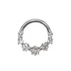 Anillo para la nariz cuadrado con incrustaciones de circón, europeo y americano, transfronterizo, anillo para piercing corporal de acero inoxidable 316L, aro para la oreja y anillo para la nariz sin costuras