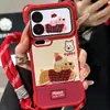 Funda Bordada de Año Nuevo con Cachorro Lindo Adecuada para iPhone 17 Pro Max 16/15/14 con Cordón Lindo