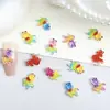 Nueva Joyería para Uñas con Pez Dorado Degradado Joyería de Armadura Portátil de Carpa de la Suerte Joyería Hecha a Mano DIY Accesorios