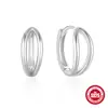Brincos Brilhantes de Prata Esterlina S925 de Camada Dupla, Brincos, Elegantes Estilo Japonês e Coreano, Brincos Populares Estilo Douyin Brincos Ins