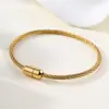 Pulsera de Acero de Titanio Diseño de Nicho Simple Pulsera de Alta Gama para Mujer Broche Cadena Retorcida de Acero Inoxidable Oro y Plata