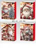 Bolsa de Cartón Blanca Navideña Bolsa Tote para Regalo de Fiesta Bolsa de Regalo Navideño Bolsa de Empaque de Santa Claus de Dibujos Animados Venta al por Mayor