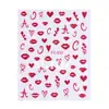 Pegatinas para Uñas Artísticas de San Valentín con Nuevo Brillo Transfronterizo, Brillo Fino Ins, Labios Rojos Románticos, Corazón, Pegatinas Adhesivas DIY para Uñas