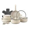 Conjunto de Panelas Cerâmicas Shuaidebao com Cabo Removível para Uso Doméstico, Conjunto Completo Antiaderente de Panelas, Frigideira, Panela de Sopa, Frigideira Plana e Caçarola