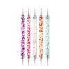 Nail art caneta de perfuração de cabeça dupla 5 lantejoulas haste de perfuração agulha conjunto de cabeça dupla acrílico dot caneta atacado
