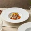 Prato de espaguete chapéu de palha prato de cerâmica comida ocidental prato fundo para sopa prato de salada hotel restaurante louça de alto padrão prato fundo