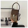 Bolso cuadrado pequeño portátil de moda para mujer, estilo coreano, novedad de verano 2024, bolso bandolera informal vertical para teléfono móvil.